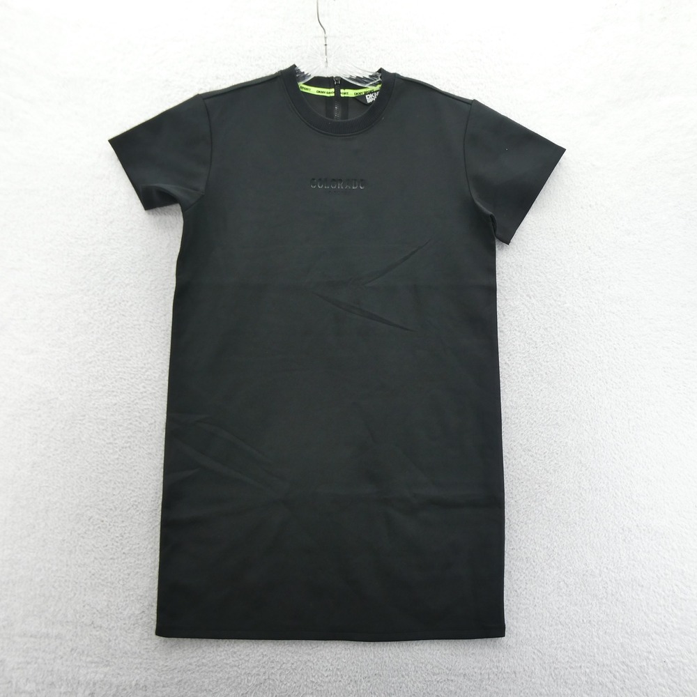 DKNY Dress Womens‎ Small Colorado Rockies Black Short Sleeve Mid Y2k Vintage Zip